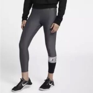 Nike Power Victory Women’s Training Crops Tights Large Gray Black 905142 Athlete